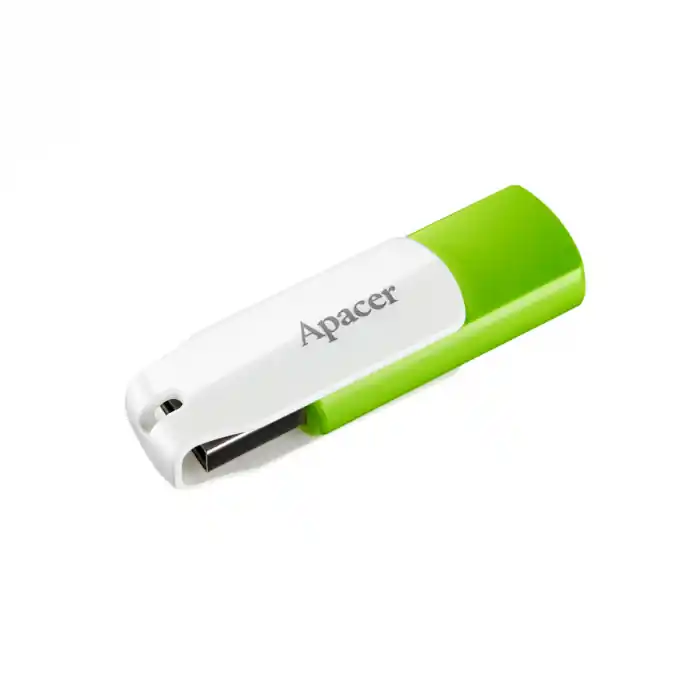 Super ofertă Memorie USB 2.0 Apacer 64Gb, AH335, rotativa, alb cu verde