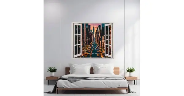 Folie Imprimata Color Pentru Decor Perete Locuinta, Dimensiune 125 X 110Cm, Model: View To Haven 19 Livrare gratuită