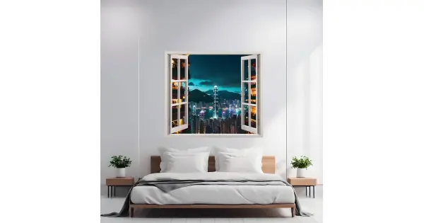 Retur gratuit Folie Imprimata Color Pentru Decor Perete Locuinta, Dimensiune 125 X 110Cm, Model: View To Haven 07