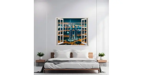 Folie Imprimata Color Pentru Decor Perete Locuinta, Dimensiune 125 X 110Cm, Model: View To Haven 04 Cumpără online