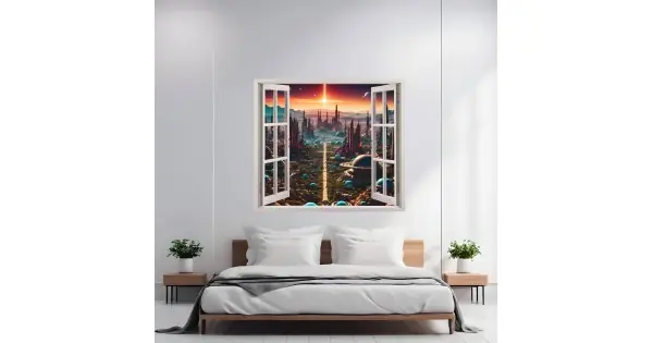 Reducere de preț Folie Imprimata Color Pentru Decor Perete Locuinta, Dimensiune 125 X 110Cm, Model: View To Haven 02