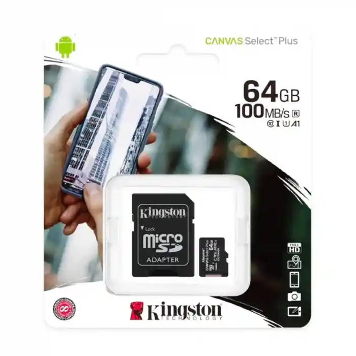 Livrare gratuită Card de memorie Kingston Select Plus MicroSD, 64GB, Class 10, UHS-I