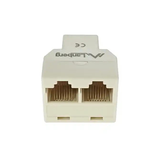 Adaptor splitter 2 x RJ45 mama la RJ45 mama, Lanberg 41864, bej Cumpără online
