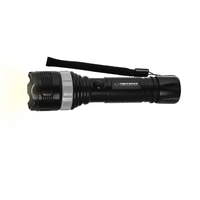Super ofertă Lanterna LED 1W, 80 lumeni, lumina reglabila, 2 x R20, 23.5 x 5 cm, rezistenta, ES-96108, neagra