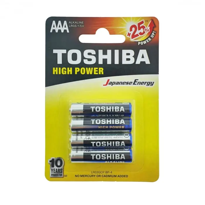 Set 4 baterii LR03 alcaline, Toshiba High Power AAA, 1.5V, in blister Cumpărături sigure