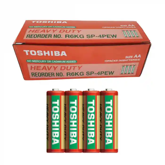 Set 40 baterii AA, Toshiba Heavy Duty, R6, 1.5V, ambalate in folie Doar azi
