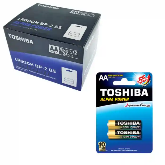 Livrare expres Set 24 baterii LR06 Super Alcaline, Toshiba Alpha Power AA, 1.5V, in blistere