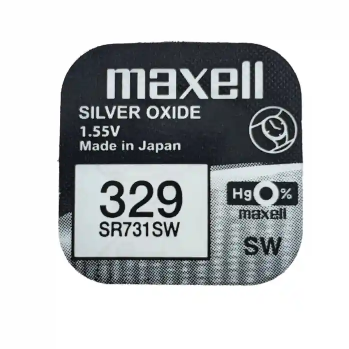 Baterie de ceas tip buton, Maxell SR731SW 329, 1.55V, 7.9mm diametru x 3.1mm inaltime, capacitate nominala 36 mAh, oxid de argint, in blister o bucata Ofertă limitată
