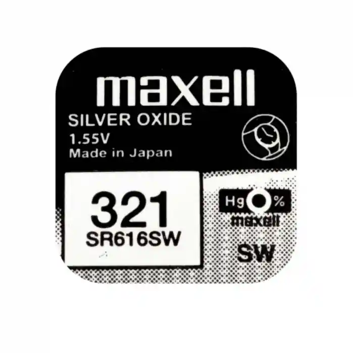 Baterie de ceas tip buton, Maxell SR616SW 321, 1.55V, 6.8mm diametru x 1.65mm inaltime, capacitate 15-16 mAh, oxid de argint, in blister o bucata Preț mic