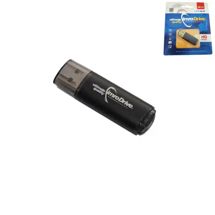 Memorie USB Imro 16GB USB 2.0 neagra cu capac transparent si agatoare, in blister Retur gratuit