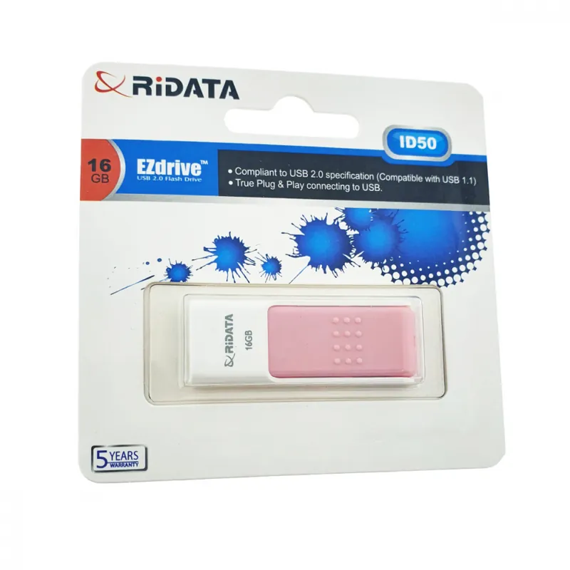 Mai ieftin Memorie USB 2.0 Flash Drive RiDATA 16GB, EZdrive ID50, conector retractabil, roz
