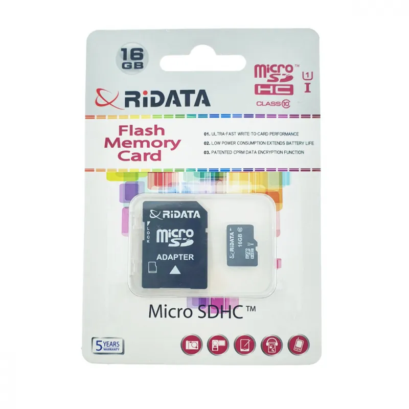Discount Card memorie 16GB microSDHC UHS-I U1, RiDATA Flash Memory, cu adaptor SD, clasa 10