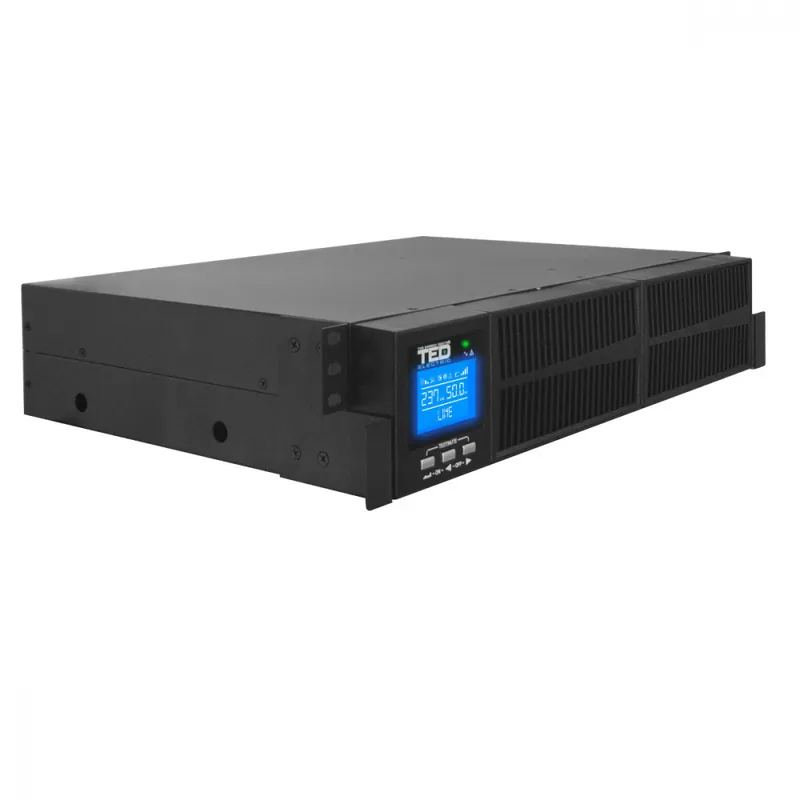 UPS Online Rack/Tower 2000VA 1800W Dubla Conversie Sinus Pur 5 Iesiri (Schuko+4IEC) Management Remote pentru Servere & Retelistica TED Electric TED004055 Nu rata