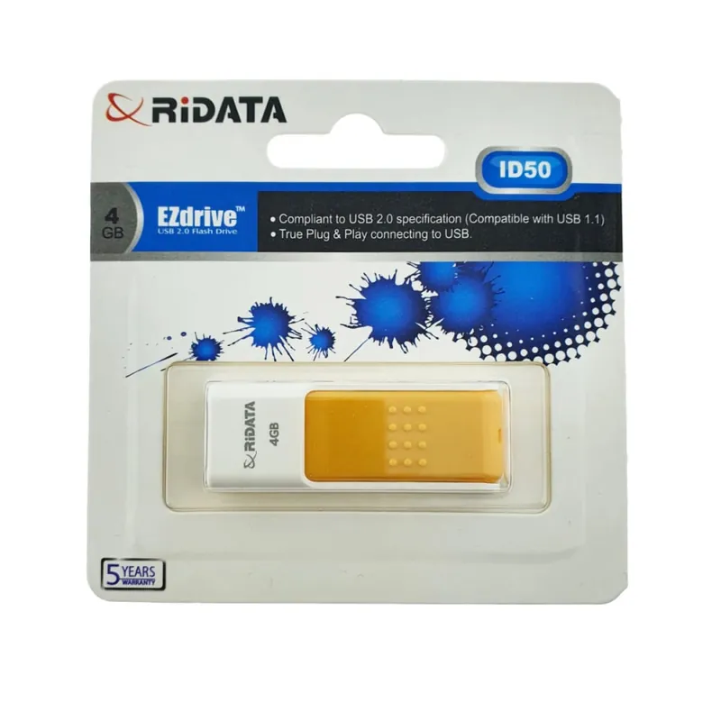 Stick USB 2.0 RiDATA, 4 GB, Stocare Documente, Backup, Muzica, Poze, Conector Retractabil Portocaliu Cumpărături sigure