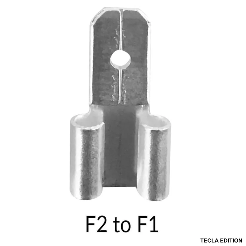 Adaptor conector baterie F2 (Faston 250) la F1 (Faston 187) - Solutie de conversie pentru terminale placi acumulatori AGM/VRLA, compatibil UPS, sisteme alarma, iluminat de urgenta Ultima șansă