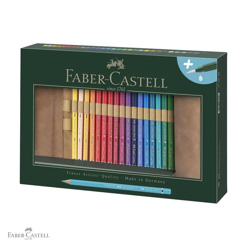 Comandă acum Set creioane colorate acuarela Faber-Castell Albrecht Durer, 30 bucati cu rollup si pensula cu rezervor, pentru artisti profesionisti