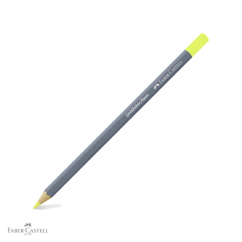 Creion colorat acuarela Faber-Castell Goldfaber 104 galben deschis, mina 3.3mm, solubil in apa Ofertă de sezon