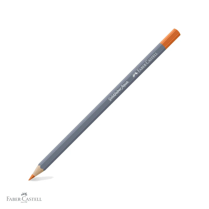 Creion colorat acuarela Faber-Castell Goldfaber 115, portocaliu cadmium inchis, mina 3.3mm Comandă acum