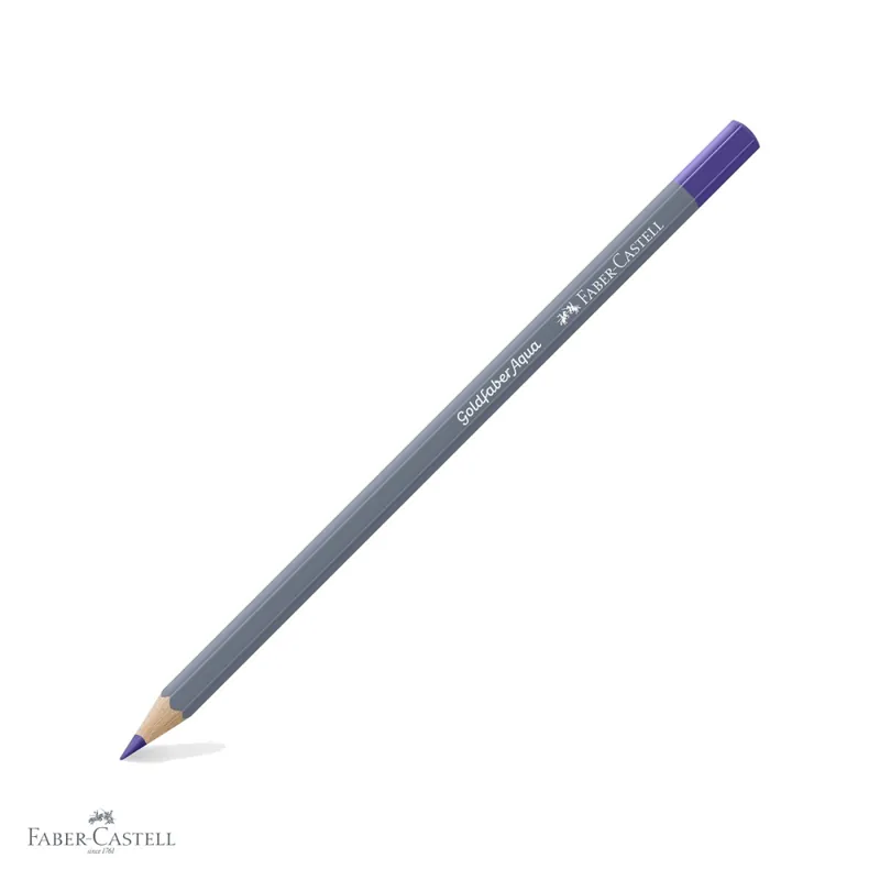 Creion colorat acuarela Faber-Castell Goldfaber 136 violet purpuriu, mina 3.3mm, solubil in apa Promoție
