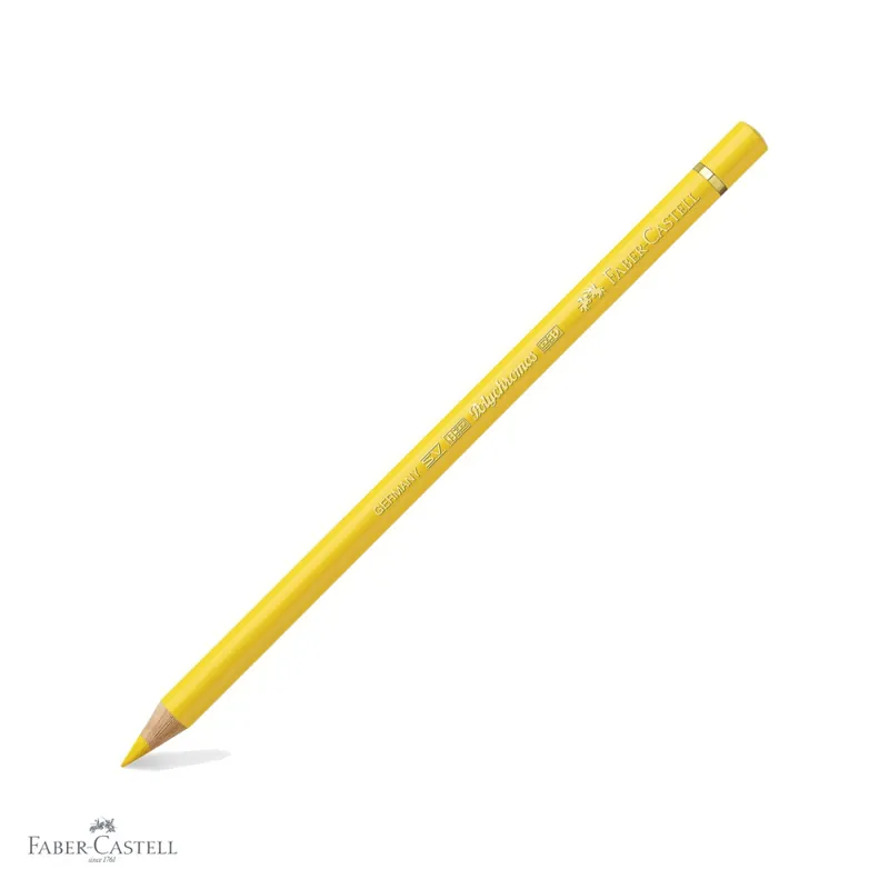 Cel mai vândut Creion colorat Polychromos Faber-Castell, galben cadmium, mina moale pe baza de ceara, pentru arta si grafica