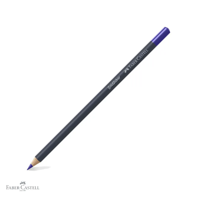 Creion colorat Faber-Castell Goldfaber, violet-albastru 137, mina 3.3 mm pigmentata intens, pentru desen si arta Plată sigură