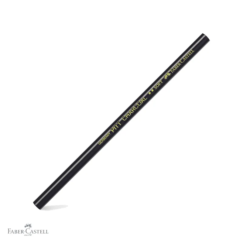 Creion carbune natural Faber-Castell Pitt Monochrome, grad soft, pentru desen artistic Preț redus