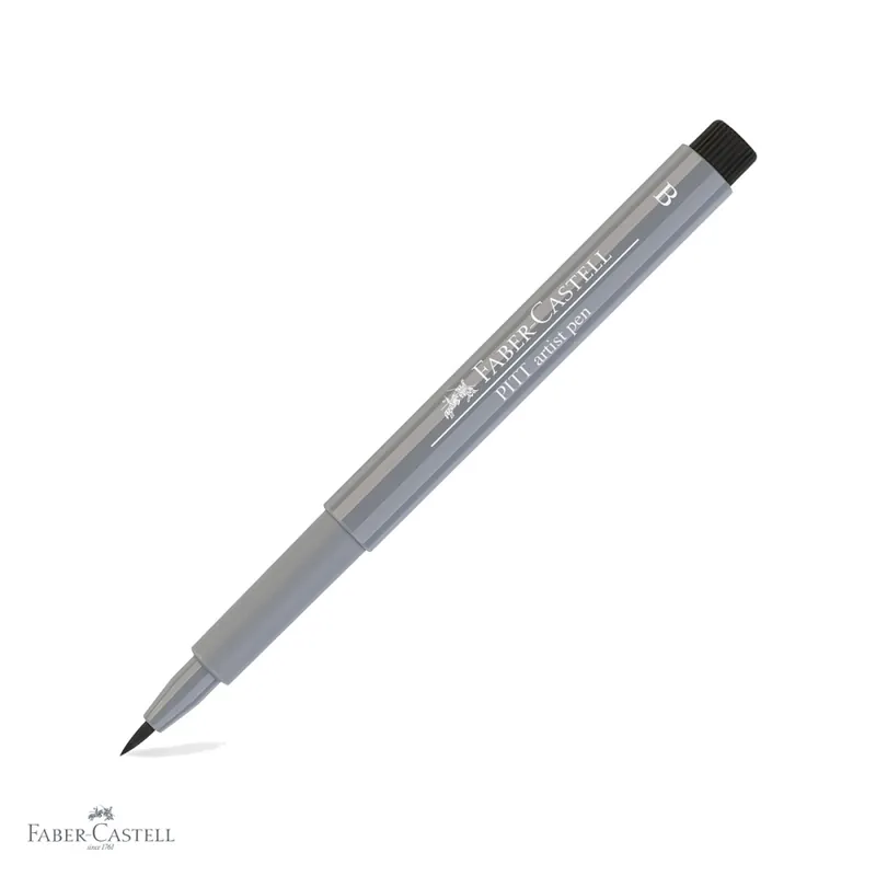 Bestseller Marker tip pensula Faber-Castell Pitt Artist Pen, cerneala gri rece III, pentru artisti si designeri
