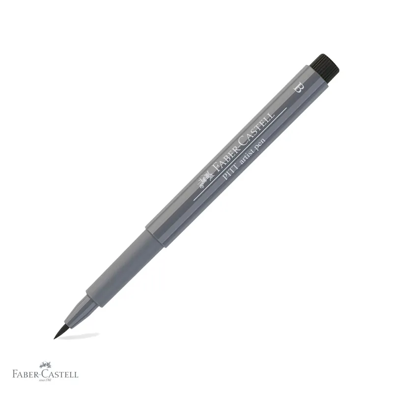 Cel mai bun preț Marker tip pensula Faber-Castell Pitt Artist Pen, cerneala gri rece, pentru artisti si designeri