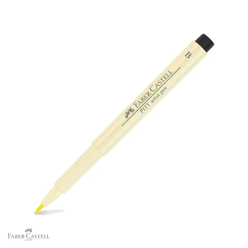 Chilipir Marker cu varf pensula Faber-Castell Pitt Artist Pen, cerneala rezistenta la apa, culoare ivory, pentru artisti si designeri