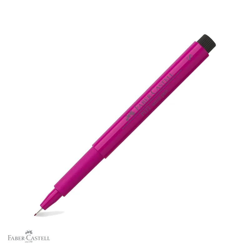 Bestseller Marker Pitt Artist Pen Faber-Castell, varf S 0.3 mm, cerneala roz purpuriu rezistenta la apa, pentru schite si ilustratie