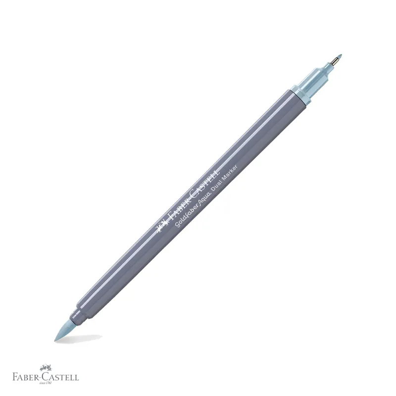 Cel mai bun preț Marker solubil 2 capete Faber-Castell Goldfaber, varf pensula si varf fin 0.4 mm, albastru aqua 164