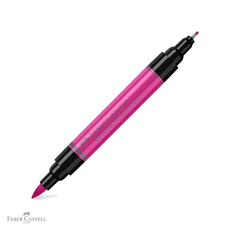 Reducere de preț Marker dual Faber-Castell Pitt Artist Pen, varf pensula si liner 0.8, roz purpuriu mediu 125