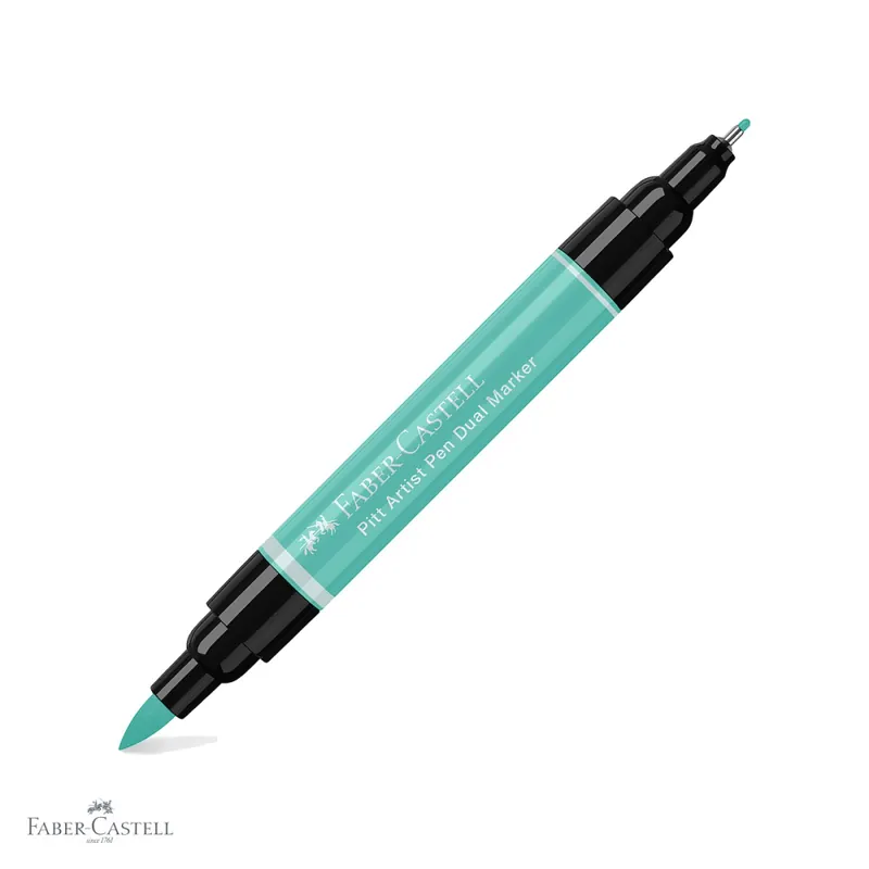 Expediere rapidă Marker dual Faber-Castell Pitt Artist Pen, varf pensula si liner, verde phtalo 161, pentru desen si ilustratie