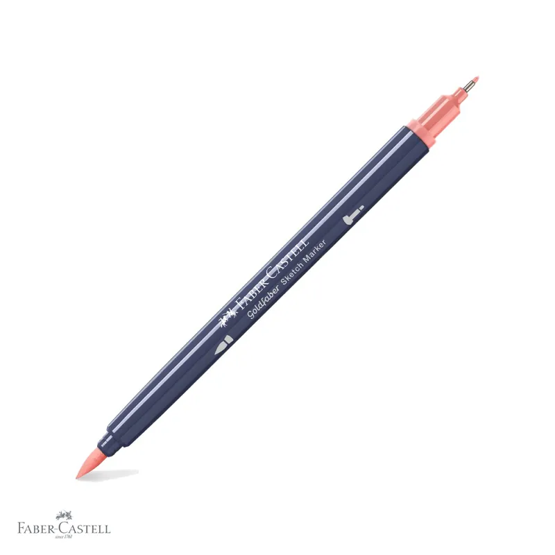 Marker sketch 2 capete Faber-Castell Goldfaber, cerneala alcool, coral 131, pentru desen artistic Disponibil imediat