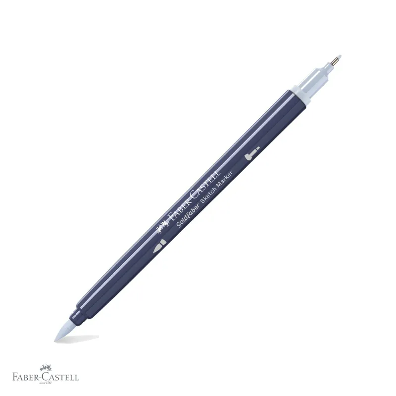 Marker dublu capat Faber-Castell Goldfaber, cerneala alcool, gri rece XI 241, pentru desen artistic si contururi Preț redus