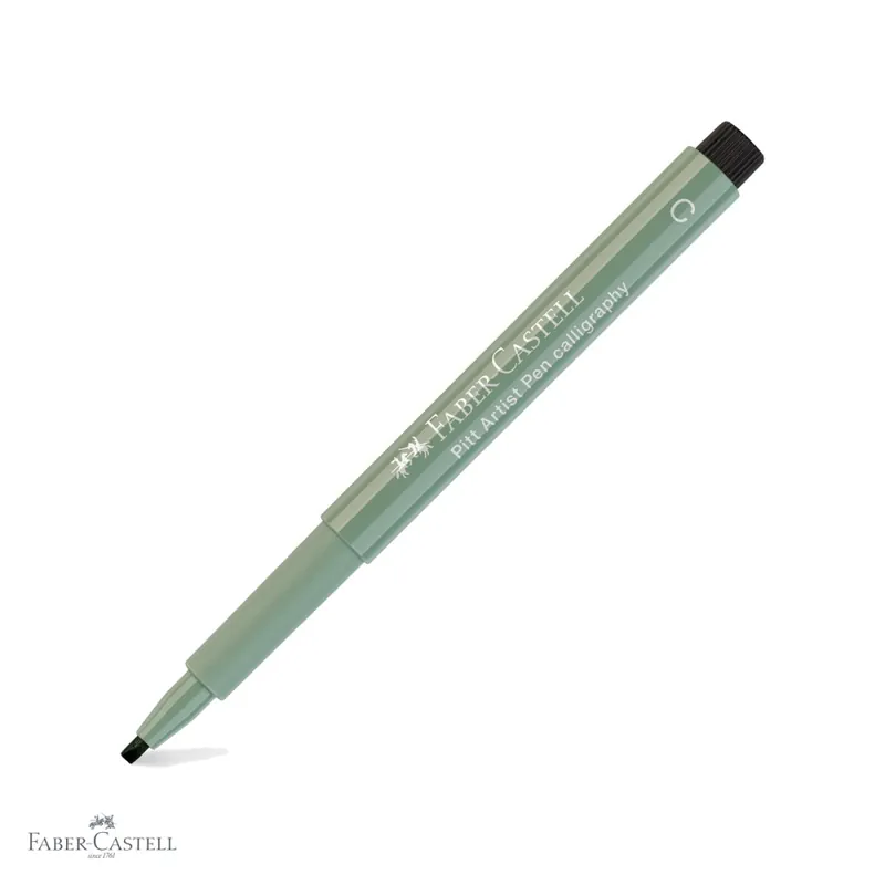 Bestseller Marker caligrafic Faber-Castell Pitt Artist Pen, varf C 2.5 mm, gri cald, cerneala permanenta rezistenta la apa