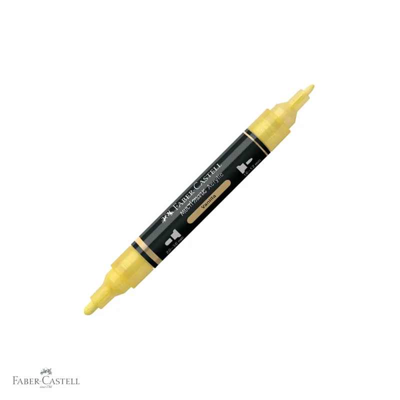 Cel mai bun preț Marker acrilic Faber-Castell Multimark, culoare vanilie 102, varf dublu, pentru suprafete multiple