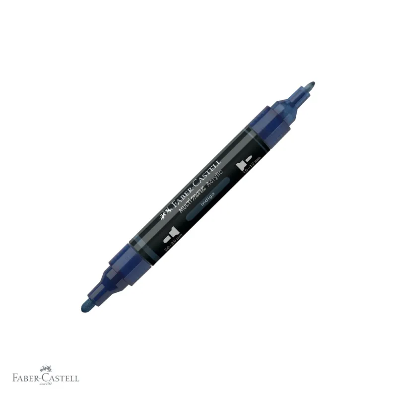 Calitate înaltă Marker acrilic Faber-Castell Multimark, culoare indigo 450, varf dublu, pentru multiple suprafete