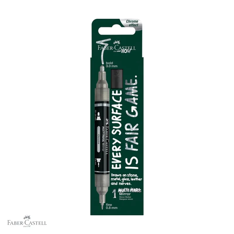 Marker acrilic Faber-Castell Multimark, efect oglinda, varf dublu, culoare 551, pentru suprafete multiple Plată sigură