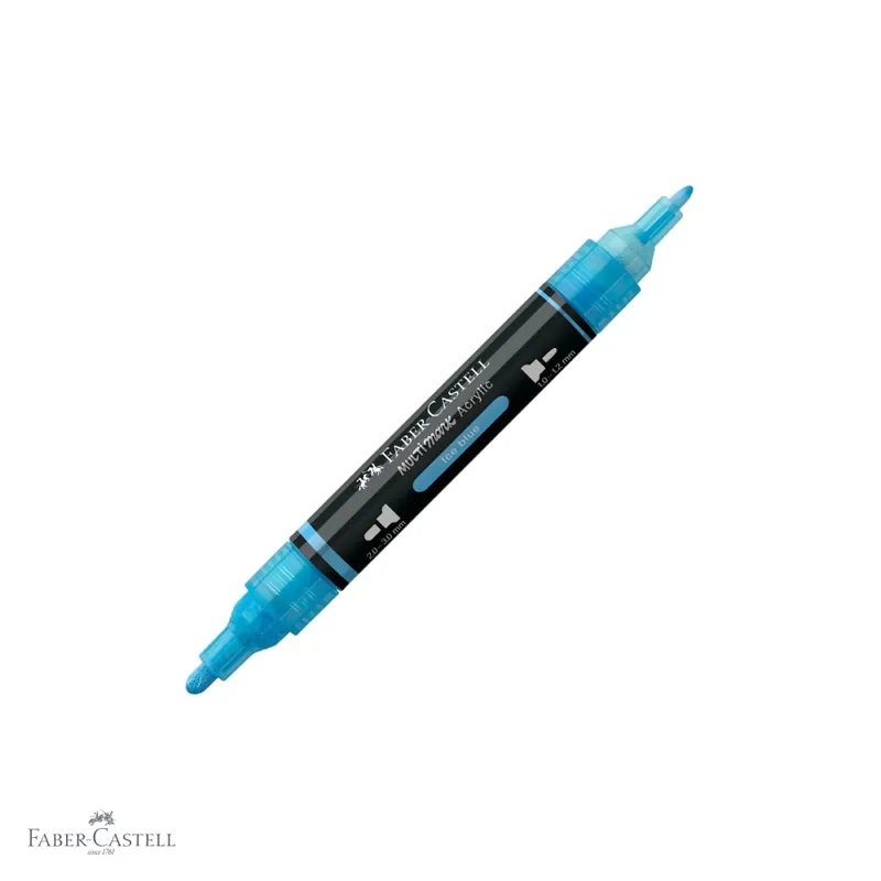 Vezi acum Marker acrilic Faber-Castell Multimark, culoare bleu ice 148, varf dublu, pentru multiple suprafete