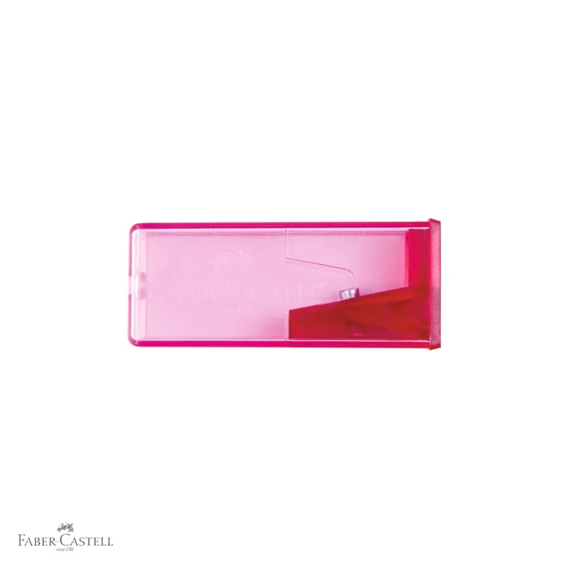Ascutitoare plastic cu container transparent Faber-Castell, culori fluorescente, pentru creioane Doar azi