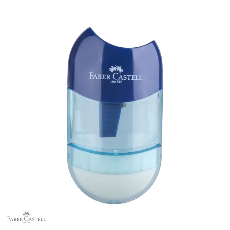 Ieftin Ascutitoare plastic Faber-Castell Trend 2019, cu container si radiera integrata, pentru scoala si birou