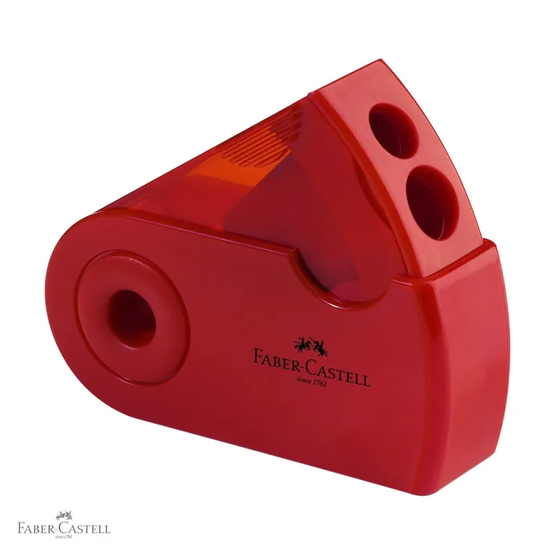 Ascutitoare dubla Faber-Castell, plastic cu container, pentru creioane standard si Jumbo Promoție