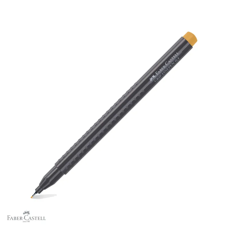 Liner 0.4 mm maro-ocru Faber-Castell Grip, forma ergonomica triunghiulara, pentru desen tehnic si ilustratie Livrare rapidă