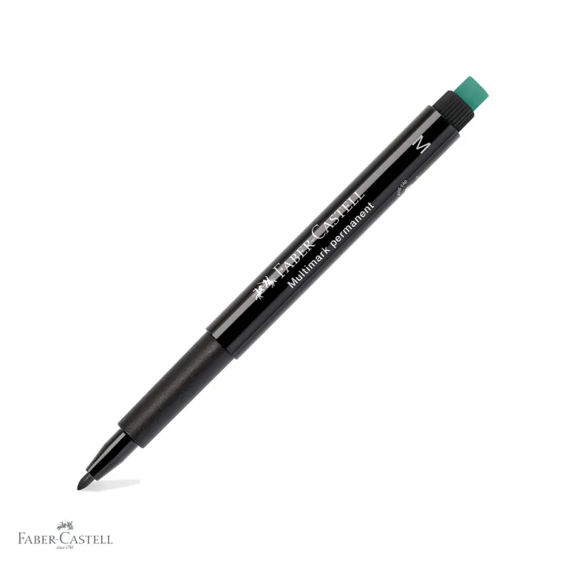 Marker permanent negru Faber-Castell Multimark, varf mediu M 1.0 mm, pentru CD, sticla, metal si plastic Plată sigură