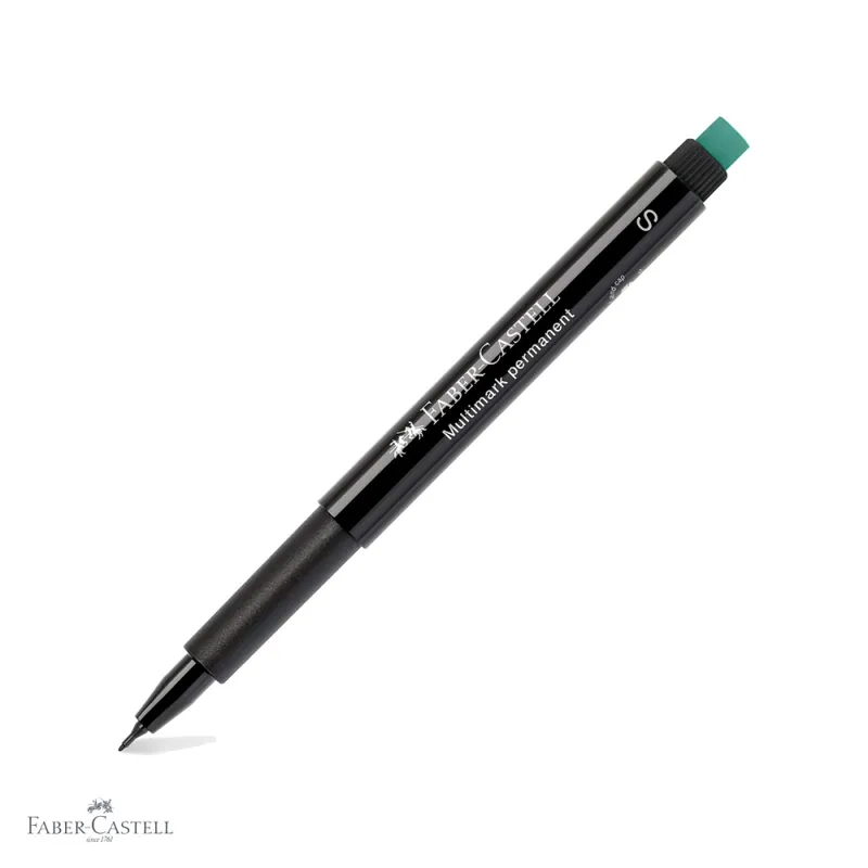 Marker permanent negru Faber-Castell Multimark, varf super fin 0.4 mm, pentru suprafete lucioase Ofertă specială