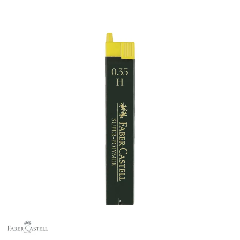 Retur gratuit Mine creion mecanic Faber-Castell Super-Polymer 0.35 mm, duritate H, rezistenta la rupere, 12 bucati/etui