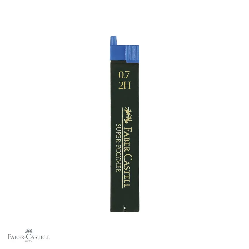 Livrare rapidă Mine creion mecanic Faber-Castell Super-Polymer 0.7 mm, duritate 2H, set 12 bucati, pentru scriere tehnica si desen de precizie