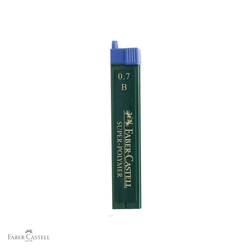 Mine creion mecanic Faber-Castell Super-Polymer 0.7mm duritate B, rezistenta la rupere, 12 bucati/etui Vezi acum