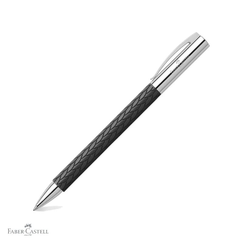 Disponibil imediat Pix premium Faber-Castell Ambition 3D Leaves, corp din rasina cu motive frunze, rezerva neagra, mecanism rotativ